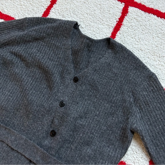 Grey Ribbed Cardigan - Picture 6 of 6